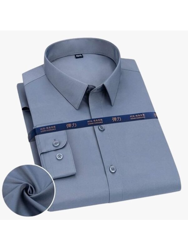 Elegant Long Sleeve Formal Shirt for Men – 100% Cotton, Regular Fit, All-Season Comfort