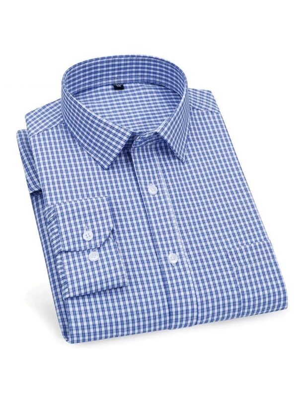 Classic Official Check Shirt – Premium Cotton, Formal Long Sleeve