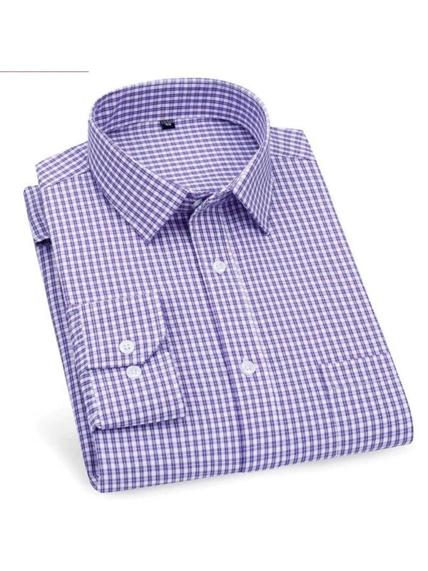 Classic Official Check Shirt – Premium Cotton, Formal Long Sleeve