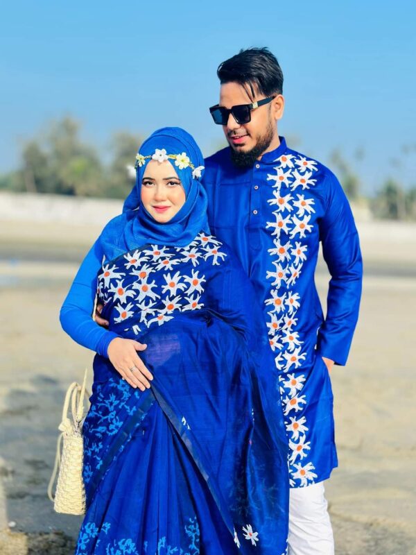 Exclusive Dhupian Silk Saree & Punjabi Couple Dress – Perfect Traditional Elegance for Special Occasions
