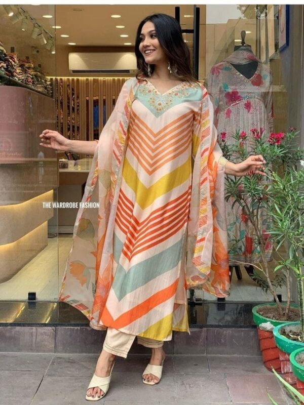 Elegant Readymade Cotton Salwar Kameez Set – Kameez, Orna, and Salwar