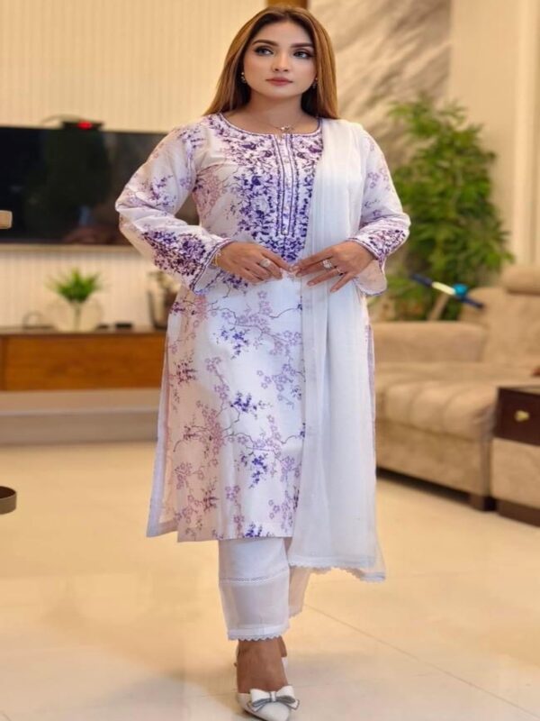 Cotton Printed Three Piece