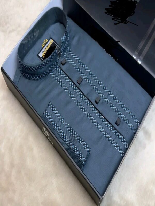 Exclusive Panjabi in Fancy Cotton with Snaf Buttons