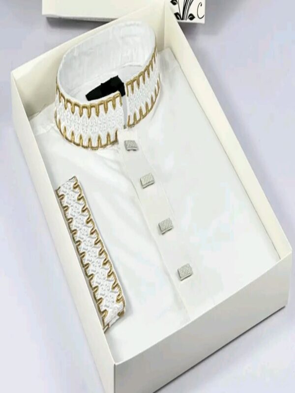 Exclusive Panjabi in Fancy Cotton with Snaf Buttons
