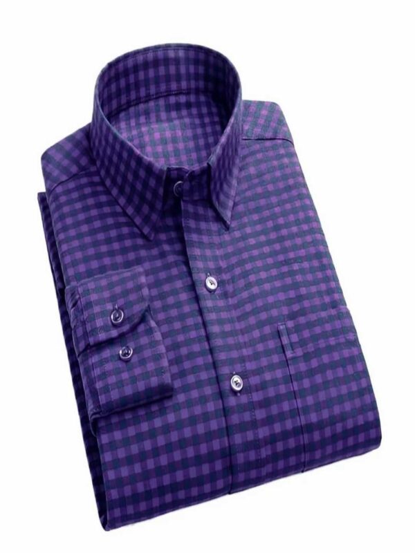 Classic Official Check Shirt – Premium Cotton, Formal Long Sleeve